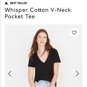 (NWT) Madewell Whisper Cotton V-Neck Pocket Tee